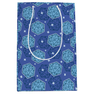 DnD Birthday Party Dungeons & Dragons D20 Blue Medium Gift Bag
