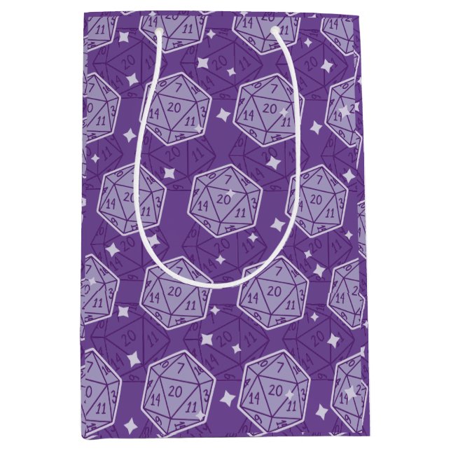 DnD Birthday Party Dungeons & Dragons D20 Dice Medium Gift Bag (Front)