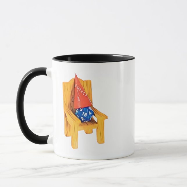 DnD Dice Jail Chair / Dunce Cap / Time-out For d20 Mug (Left)