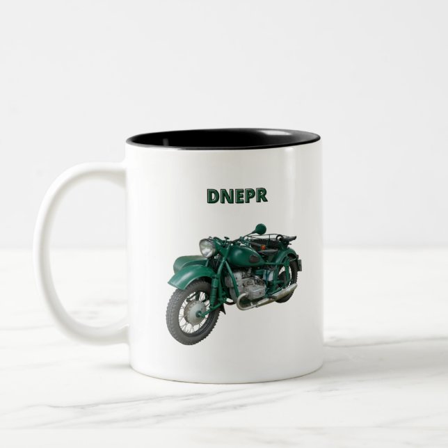 Dnepr Motorcycle Two-Tone Coffee Mug (Left)