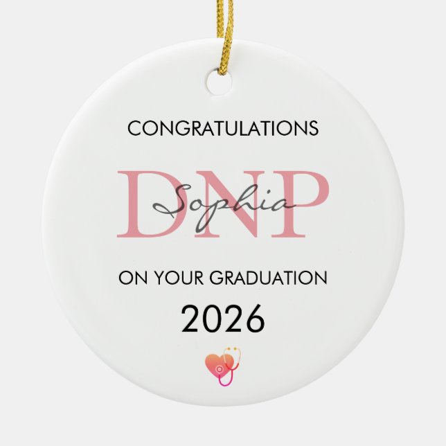 DNP Graduation Personalised Name Class of 2026 Ceramic Ornament (Front)