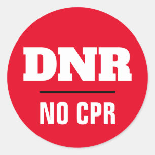DNR No CPR medical warning Classic Round Sticker