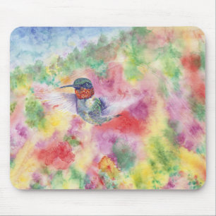 DNW Hummingbird Water Colour Mouse Pad