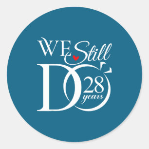 Do 28 years funny couple 28th wedding anniversary classic round sticker