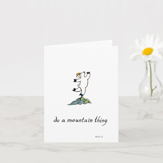 "Do A Mountain Thing," blank greeting card (Small Plant)