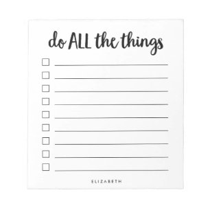 Do All the Things Lined Personalised To Do List Notepad