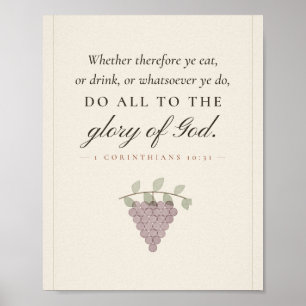 Do All to the Glory of God 1 Cor 10 31 Kitchen Art Poster