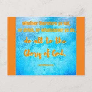 Do All to the Glory of God - Scripture Art  Holiday Postcard