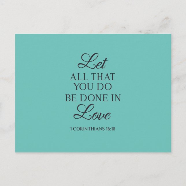 Do All with Love Quote Postcard (Front)