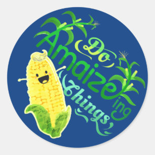 Do Amaizeing Things - Punny Garden Classic Round S Sticker
