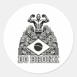 Do Bronx Favela Mma Bjj Kickboxing Muay Thai Boxin Classic Round Sticker