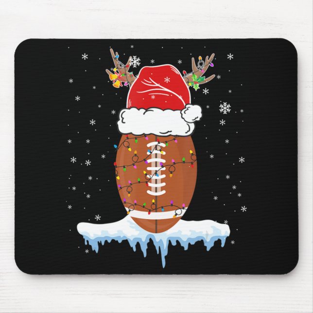 Do Christmas Football Santa Hat Merry Xmas Footbal Mouse Pad (Front)