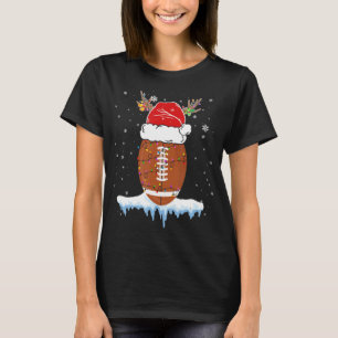 Do Christmas Football Santa Hat Merry Xmas Footbal T-Shirt