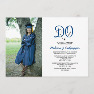 DO Doctor of Osteopathic Medicine graduation Invitation