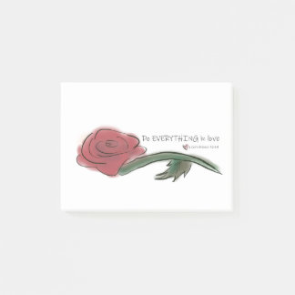 Do Everything In Love Bible Verse and Rose Post-it Notes