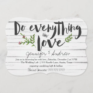 Do Everything in Love Bridal Invitation
