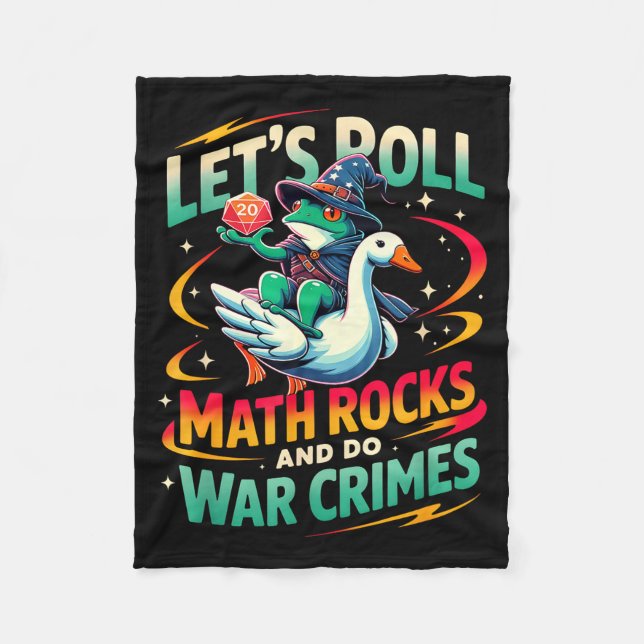 Do Frog Riding Goose Let's Roll Fleece Blanket (Front)