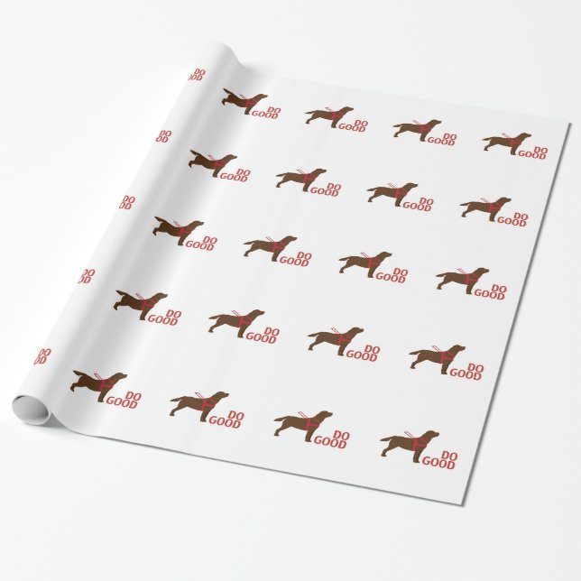 Do Good - Service Dog - Chocolate Lab Wrapping Paper (Unrolled)