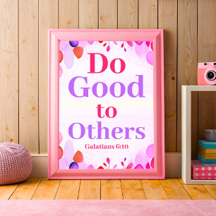 Do good to others Boho Christian Teen Girl Art Poster