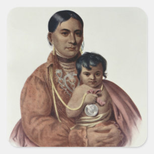 Do-Hon-Go, an Osage Woman Square Sticker