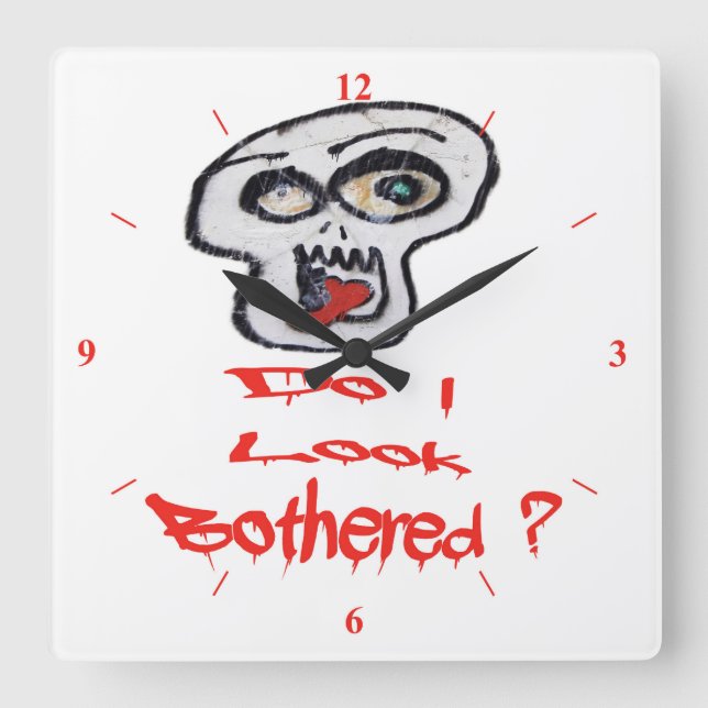 Do I look Bothered? Square Wall Clock (Front)