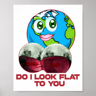 Do I Look Flat To You Earth Funny T Shirt Poster