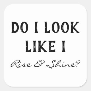Do I Look Like I Rise & Shine Night Shift Coworker Square Sticker