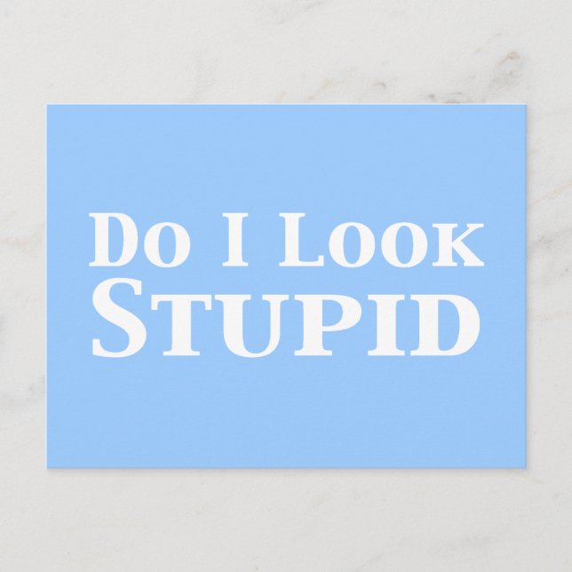 Do I Look Stupid Gifts Postcard (Front)