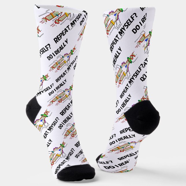 Do I Really Repeat Myself? DNA Replication Humour Socks (Angled)