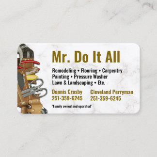 Do It All Handyman Business Card Family Owned