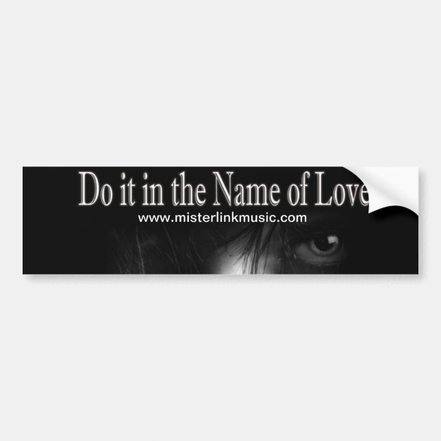 Do it in the Name of Love - Bumper Stick Sticker (Front)