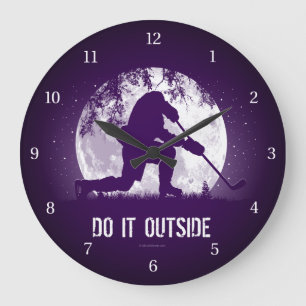 Do It Outside (Hockey) Large Clock