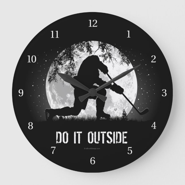 Do It Outside (Hockey) Large Clock (Front)