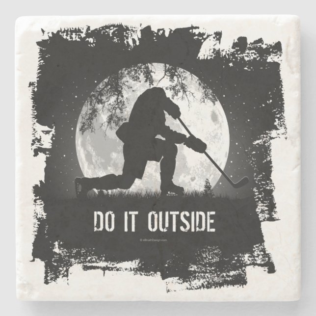 Do It Outside (Hockey) Stone Coaster (Front)