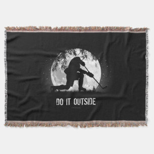 Do It Outside (Hockey) Throw Blanket