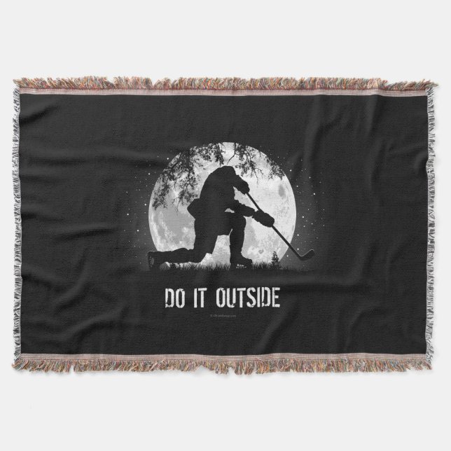 Do It Outside (Hockey) Throw Blanket (Front)