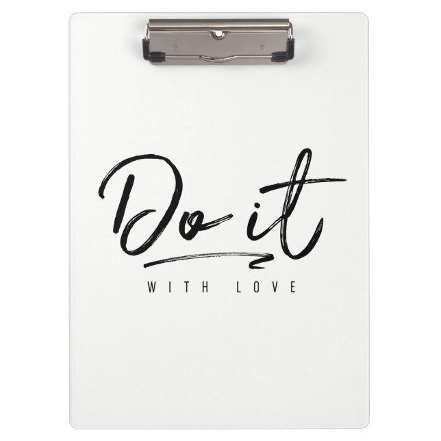 Do It With Love Custom Background Colour Clipboard (Front)