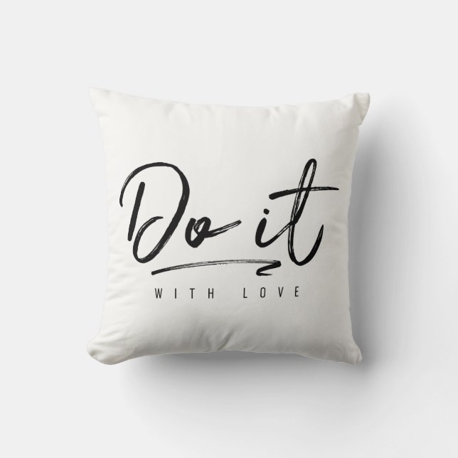 Do It With Love Custom Background Colour Cushion (Front)