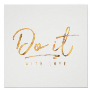 Do It With Love Faux Gold Foil Poster