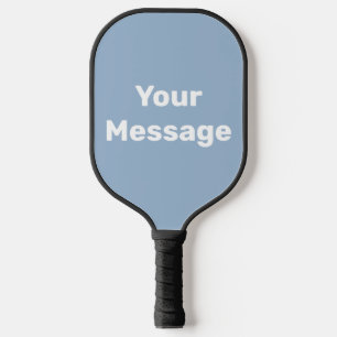 Do It Yourself Baby Blue and White Text Template Pickleball Paddle