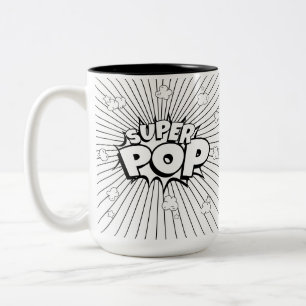 Do It Yourself! Black & White SUPER POP! Punny Two-Tone Coffee Mug