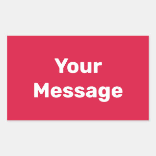 Do It Yourself Crimson and White Text Template Rectangular Sticker