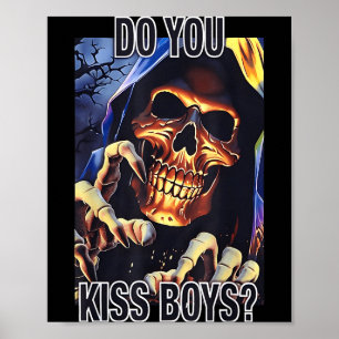 Do Kiss Rainbow Reaper Skeleton Lgbtq Poster