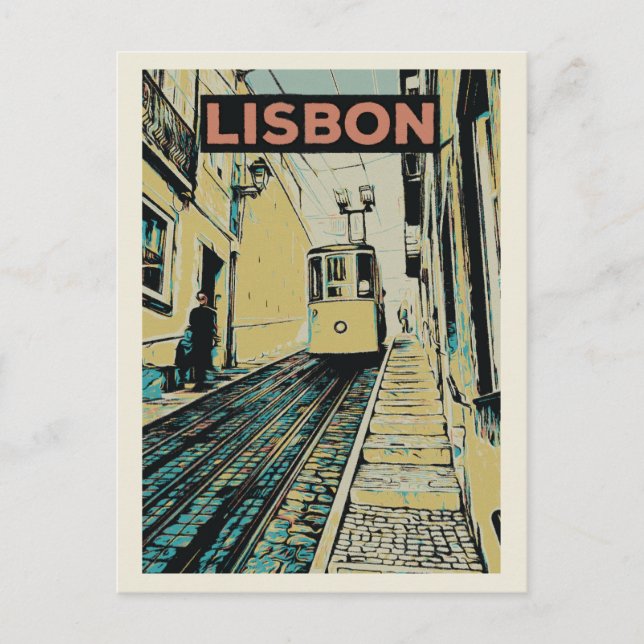Do Lavra funicular in Lisbon Portugal Postcard (Front)