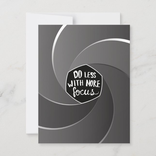 Do less with more focus card (Front)