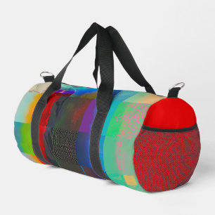 Do More on Electric Starlight Glitch Digital Art Duffle Bag