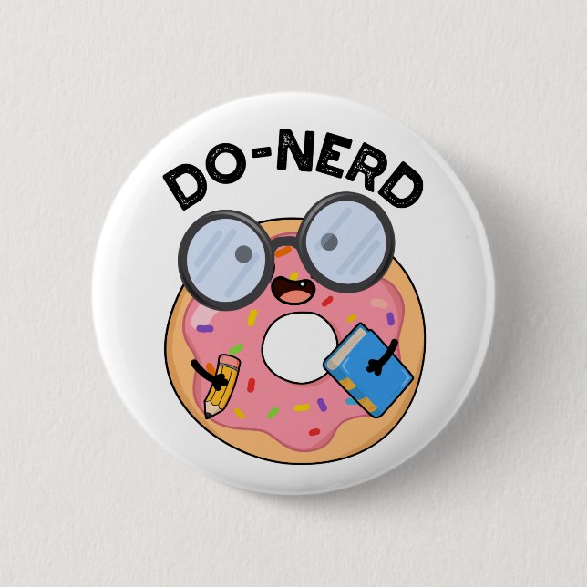 Do-nerd Funny Nerdy Doughnut Pun  6 Cm Round Badge (Front)