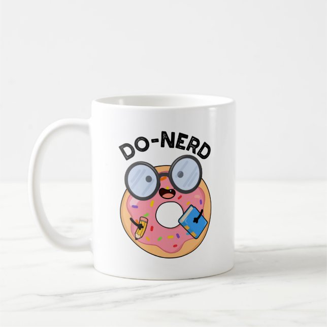 Do-nerd Funny Nerdy Doughnut Pun  Coffee Mug (Left)