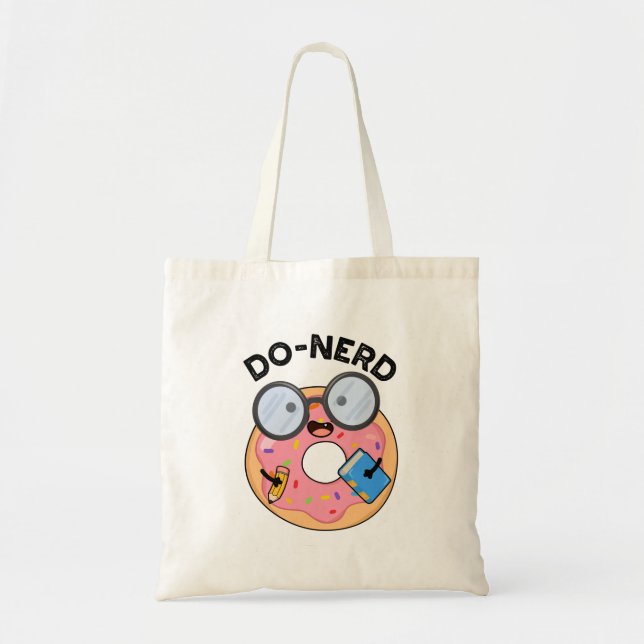 Do-nerd Funny Nerdy Doughnut Pun  Tote Bag (Front)