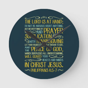 Do Not Be Anxious - Philippians 4:5-7 Round Clock